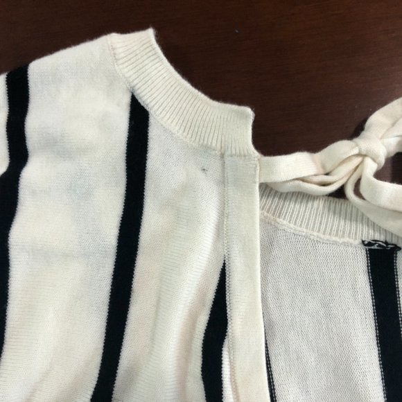 Trouve Striped Open Tie Back Sweater L - Picture 5 of 8